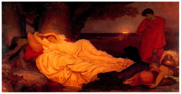 Frederic Leighton – Cymon and Iphigenia [from Frederick Lord Leighton]. Free illustration for personal and commercial use.