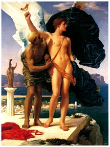 Frederic Leighton – Daedalus and Icarus [from Frederick Lord Leighton]. Free illustration for personal and commercial use.