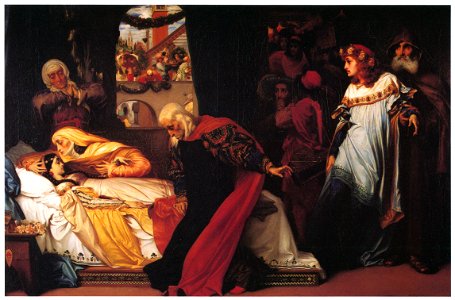Frederic Leighton – The Feigned Death of Juliet [from Frederick Lord Leighton]. Free illustration for personal and commercial use.