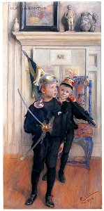 Carl Larsson – Ulf and Pontus [from The Painter of Swedish Life: Carl Larsson]. Free illustration for personal and commercial use.