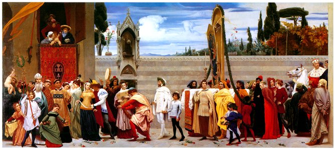 Frederic Leighton – Cimabue’s Celebrated Madonna is Carried in Procession through the Streets of Florence [from Frederick Lord Leighton]