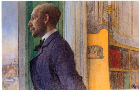 Carl Larsson – The Art Historian Carl G . Laurin [from The Painter of Swedish Life: Carl Larsson]. Free illustration for personal and commercial use.