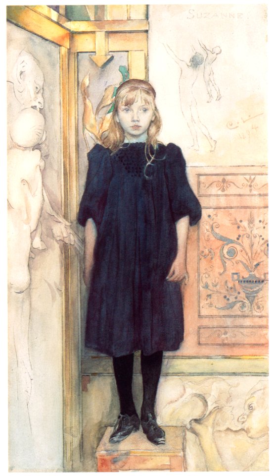 Carl Larsson – Suzanne [from The Painter of Swedish Life: Carl Larsson]. Free illustration for personal and commercial use.