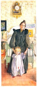 Carl Larsson – Karin and Kersti [from The Painter of Swedish Life: Carl Larsson]. Free illustration for personal and commercial use.