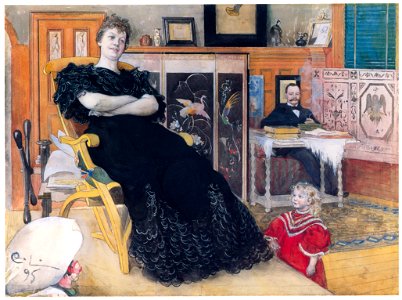 Carl Larsson – The Singer Anna Pettersson-Norrie [from The Painter of Swedish Life: Carl Larsson]. Free illustration for personal and commercial use.