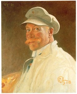 Carl Larsson – Self-Portrait at 65 [from The Painter of Swedish Life: Carl Larsson]. Free illustration for personal and commercial use.
