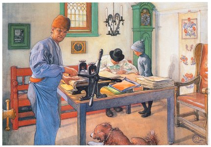 Carl Larsson – My Etching Shop [from The Painter of Swedish Life: Carl Larsson]. Free illustration for personal and commercial use.