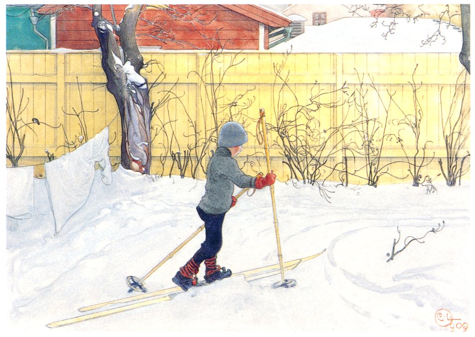 Carl Larsson – Esbjörn on Skies [from The Painter of Swedish Life: Carl Larsson]