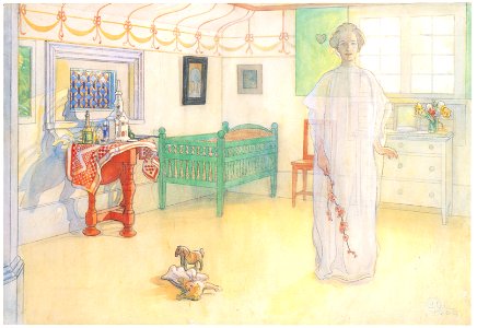 Carl Larsson – The Good Angel of the Home [from The Painter of Swedish Life: Carl Larsson]. Free illustration for personal and commercial use.