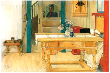 Carl Larsson – Sunday Repose [from The Painter of Swedish Life: Carl Larsson]. Free illustration for personal and commercial use.