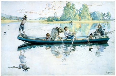 Carl Larsson – On a Viking Foray in Dalarna [from The Painter of Swedish Life: Carl Larsson]. Free illustration for personal and commercial use.