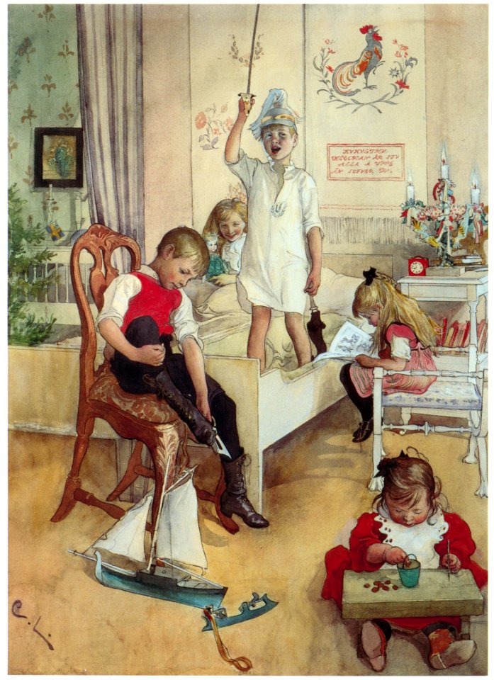Carl Larsson – On the Morning of Christmas Day [from The Painter of Swedish Life: Carl Larsson]