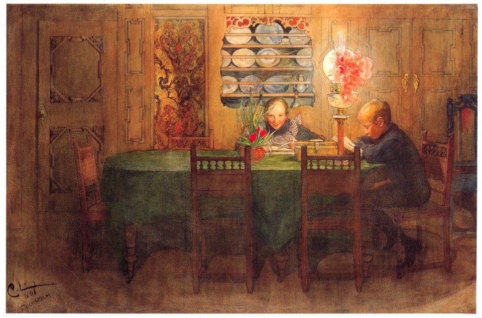Carl Larsson – Homework [from The Painter of Swedish Life: Carl Larsson]