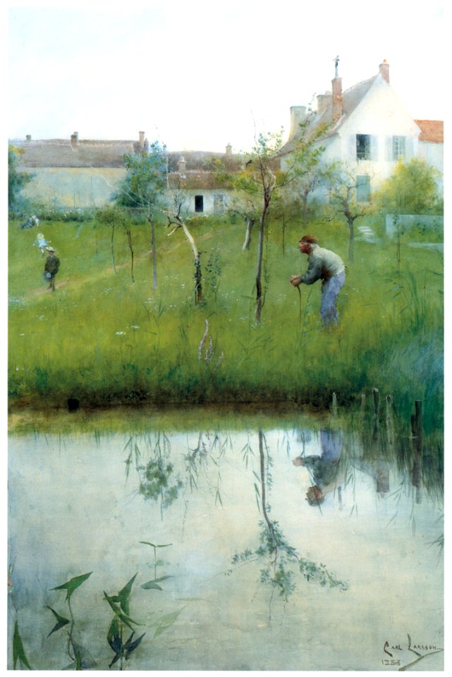 Carl Larsson – The Old Man and the Re-Planting [from The Painter of Swedish Life: Carl Larsson]