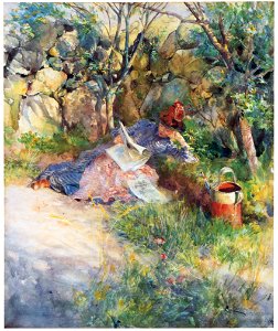 Carl Larsson – Solitude [from The Painter of Swedish Life: Carl Larsson]. Free illustration for personal and commercial use.