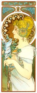 Alphonse Mucha – LA PLUME [from Alphonse Mucha: The Ivan Lendl collection]. Free illustration for personal and commercial use.