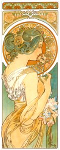 Alphonse Mucha – LA PRIMEVERE [from Alphonse Mucha: The Ivan Lendl collection]. Free illustration for personal and commercial use.