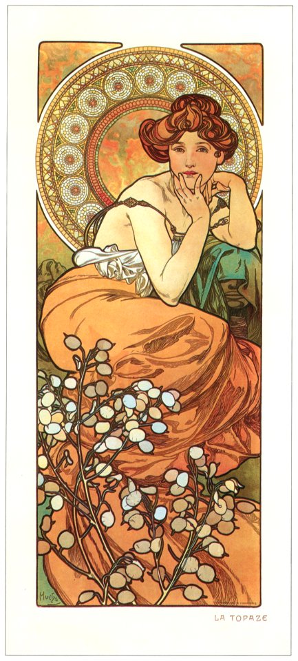 Alphonse Mucha – LES PIERRES PRECIEUSES: LA TOPAZE [from Alphonse Mucha: The Ivan Lendl collection]