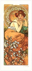 Alphonse Mucha – LES PIERRES PRECIEUSES: LA TOPAZE [from Alphonse Mucha: The Ivan Lendl collection]. Free illustration for personal and commercial use.