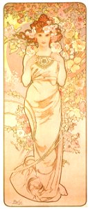 Alphonse Mucha – LES FLEURS: LA ROSE [from Alphonse Mucha: The Ivan Lendl collection]. Free illustration for personal and commercial use.