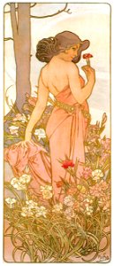 Alphonse Mucha – LES FLEURS: L’OEILLET [from Alphonse Mucha: The Ivan Lendl collection]. Free illustration for personal and commercial use.