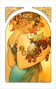 Alphonse Mucha – LE FRUIT [from Alphonse Mucha: The Ivan Lendl collection]. Free illustration for personal and commercial use.