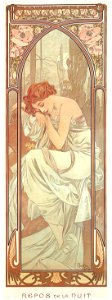 Alphonse Mucha – HEURES DU JOUR: REPOS DE LA NUIT [from Alphonse Mucha: The Ivan Lendl collection]. Free illustration for personal and commercial use.