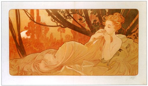 Alphonse Mucha – CREPUSCULE [from Alphonse Mucha: The Ivan Lendl collection]. Free illustration for personal and commercial use.