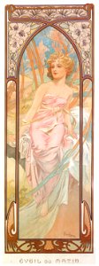 Alphonse Mucha – HEURES DU JOUR: EVEIL DE MATIN [from Alphonse Mucha: The Ivan Lendl collection]. Free illustration for personal and commercial use.