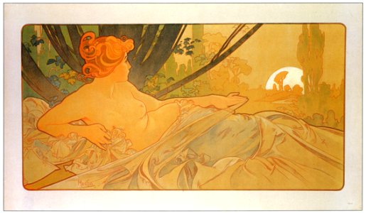 Alphonse Mucha – AURORE [from Alphonse Mucha: The Ivan Lendl collection]. Free illustration for personal and commercial use.