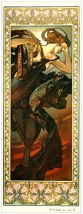 Alphonse Mucha – LES ETOILES: ETOILE DU SOIR [from Alphonse Mucha: The Ivan Lendl collection]. Free illustration for personal and commercial use.