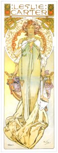Alphonse Mucha – LESLIE CARTER [from Alphonse Mucha: The Ivan Lendl collection]. Free illustration for personal and commercial use.