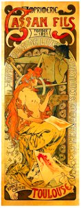 Alphonse Mucha – CASSAN FILS [from Alphonse Mucha: The Ivan Lendl collection]. Free illustration for personal and commercial use.