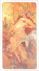 Alphonse Mucha – LES SAISONS: L’AUTOMNE [from Alphonse Mucha: The Ivan Lendl collection]. Free illustration for personal and commercial use.