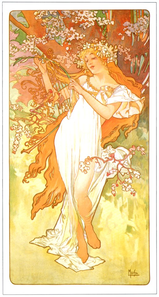 Alphonse Mucha – LES SAISONS: L’ETE [from Alphonse Mucha: The Ivan Lendl collection]. Free illustration for personal and commercial use.