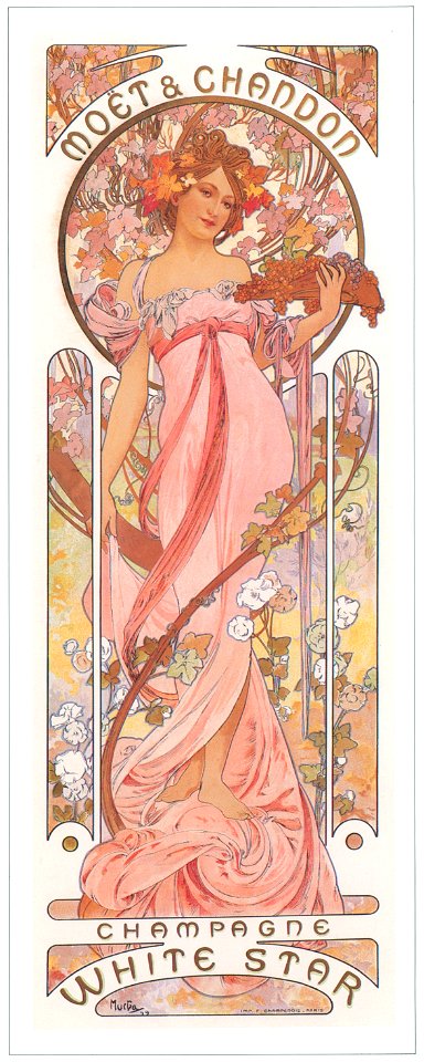 Alphonse Mucha – MOET & CHANDON; CHAMPAGNE WHITE STAR [from Alphonse Mucha: The Ivan Lendl collection]