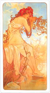 Alphonse Mucha – LES SAISONS: LE PRINTEMPS [from Alphonse Mucha: The Ivan Lendl collection]. Free illustration for personal and commercial use.