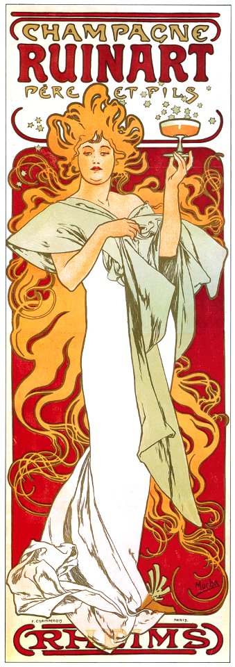Alphonse Mucha – CHAMPAGNE RUINART [from Alphonse Mucha: The Ivan Lendl collection]