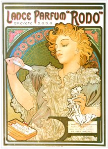 Alphonse Mucha – LANCE PARFUM “RODO” [from Alphonse Mucha: The Ivan Lendl collection]. Free illustration for personal and commercial use.