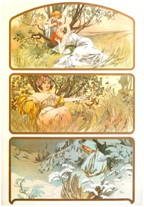 Alphonse Mucha – TROIS SAISONS [from Alphonse Mucha: The Ivan Lendl collection]. Free illustration for personal and commercial use.