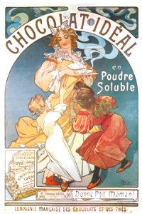 Alphonse Mucha – CHOCOLAT IDEAL [from Alphonse Mucha: The Ivan Lendl collection]. Free illustration for personal and commercial use.