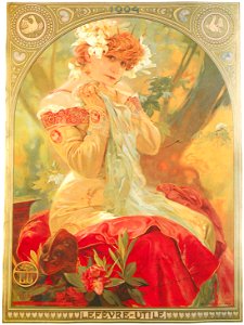 Alphonse Mucha – LEFEVRE-UTILE / SARAH BERNHARDT [from Alphonse Mucha: The Ivan Lendl collection]. Free illustration for personal and commercial use.