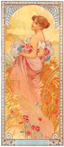 Alphonse Mucha – LES SAISONS: L’ETE [from Alphonse Mucha: The Ivan Lendl collection]. Free illustration for personal and commercial use.