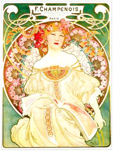 Alphonse Mucha – CALENDRIER CHAMPENOIS [from Alphonse Mucha: The Ivan Lendl collection]. Free illustration for personal and commercial use.