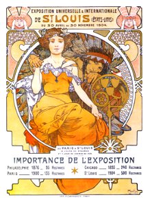 Alphonse Mucha – EXPOSITION DE ST. LOUIS [from Alphonse Mucha: The Ivan Lendl collection]. Free illustration for personal and commercial use.