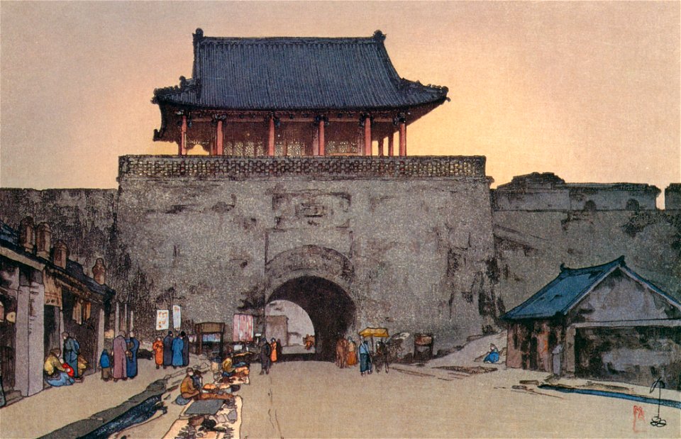 Yoshida Hiroshi – The Great South Gate in Fengtian [from Fukuoka Art Museum]
