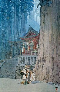 Yoshida Hiroshi – A Misty Day in Nikko [from Fukuoka Art Museum]. Free illustration for personal and commercial use.