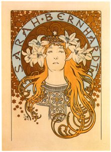 Alphonse Mucha – SARAH BERNHARDT / LA PLUME [from Alphonse Mucha: The Ivan Lendl collection]. Free illustration for personal and commercial use.