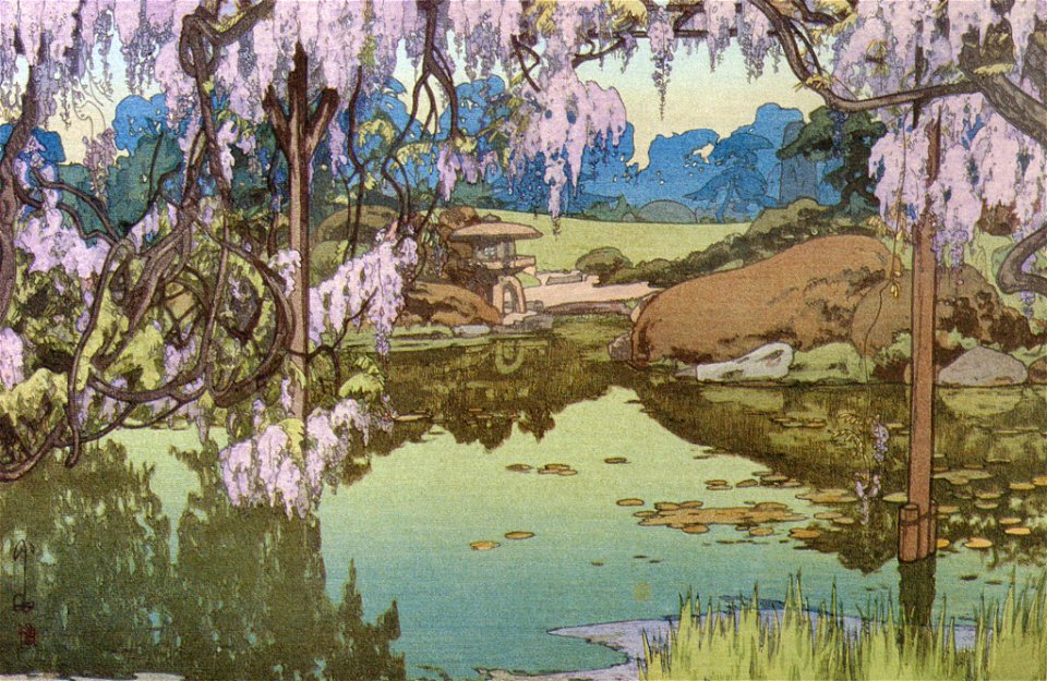 Yoshida Hiroshi – Wisteria Garden [from Fukuoka Art Museum]