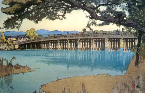 Yoshida Hiroshi – Seta-no-Karahashi Bridge [from Fukuoka Art Museum]. Free illustration for personal and commercial use.